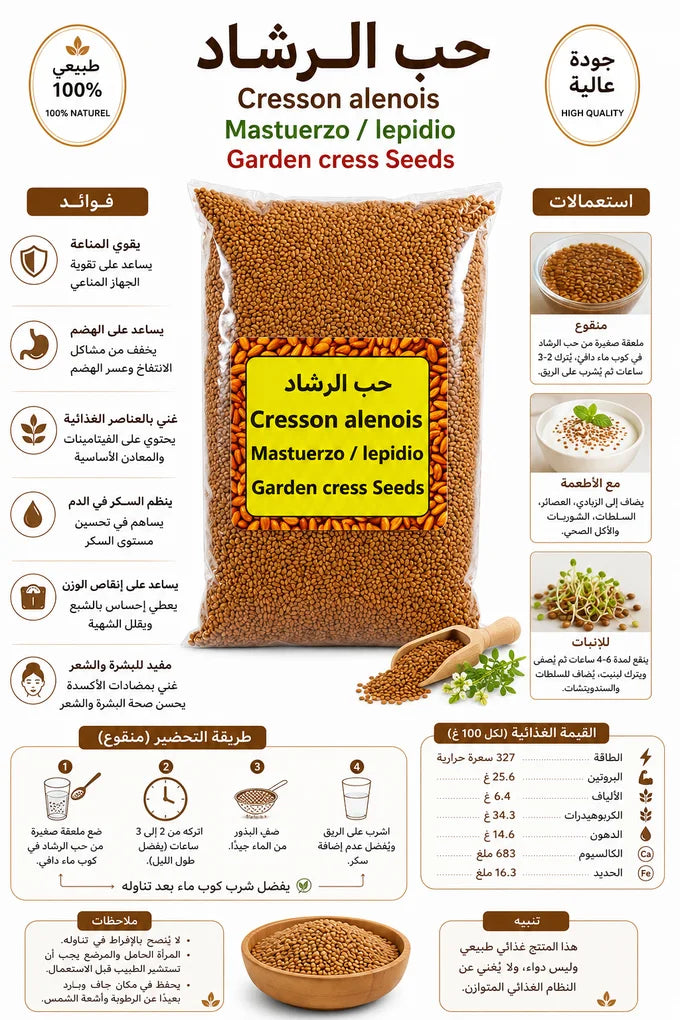 حب الرشاد – Garden Cress Seeds